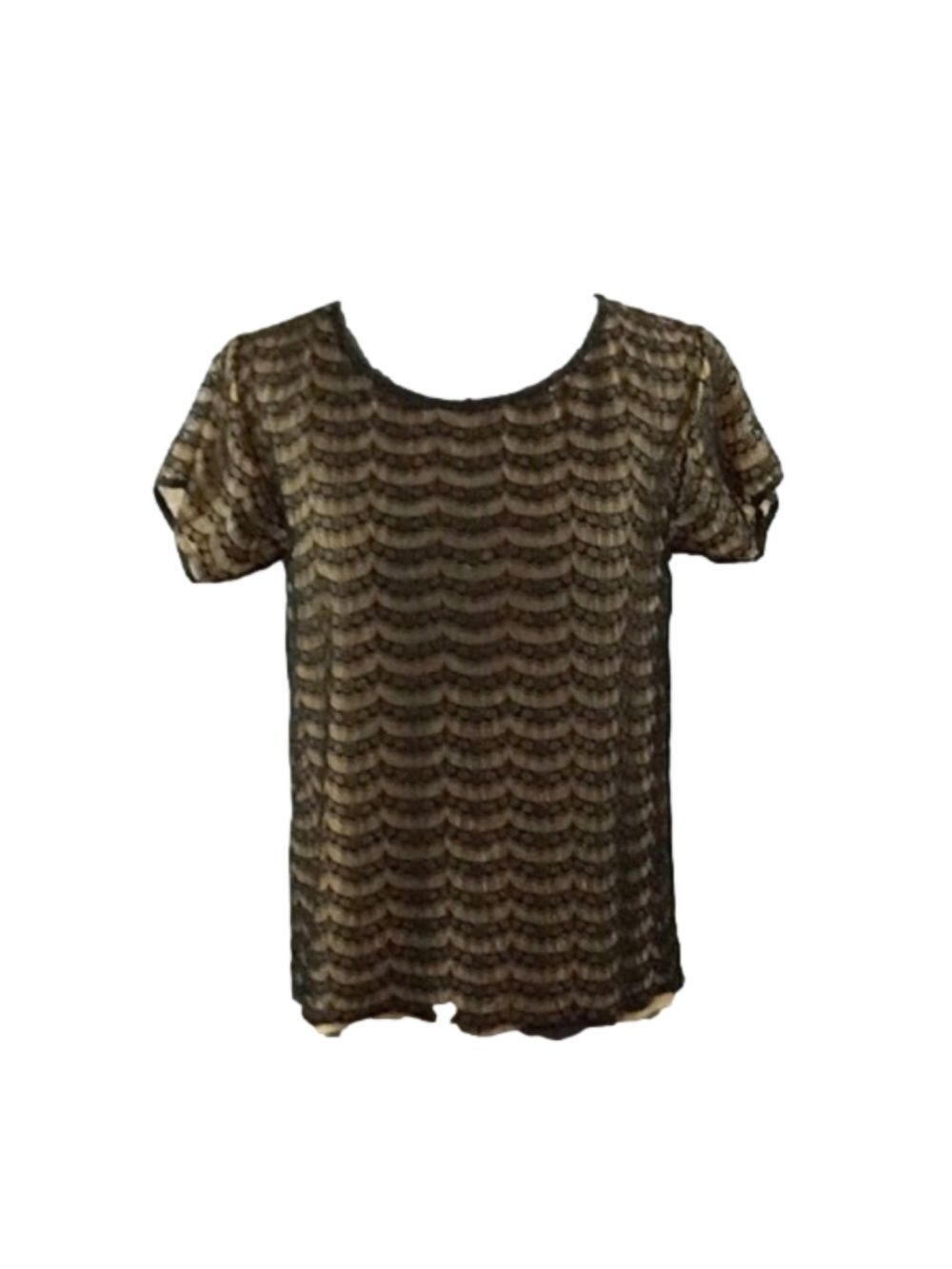 J. CREW Black lace top with flesh colored lining Size XS